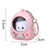 Cartoon Cat Bear Backpack Night light Keychain Mini Luminous Bag pendant With bell Keychains Backpack Decoration Pendant