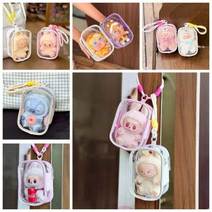 HENLI with Keychain  Doll Storage Bag Stitch LuluPig Outgoing Crybaby Storage Pouch Doll Sleeping Box Portable  Display Bag Cotton Doll Accessories