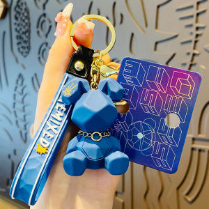 yemi_Q พวงกุญแจสร้อยคอการ์ตูนกระต่ายหน้าตัด เครื่องประดับกระเป๋า พวงกุญแจรถ จี้พวงกุญแจคู่ หรูหราไฮโซ พร้อมส่ง