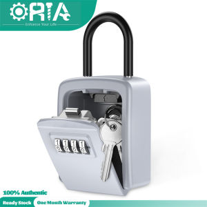 ORIA Key Storage Lock Box 4 Digit Combination Lock Box Key Safe Security Storage 5 Keys Capacity for House Key Storage Combo Door Locker 3.66 Inch
