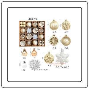 【JJ HOME】2025 Christmas Tree Balls Decorations Ornaments Lights Xmas Tree Star Party Decor
