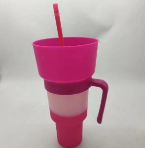 and gradient cup Multifunctional combination bowl portable spill-proof container corn cup with handle and straw travel and multiple functions