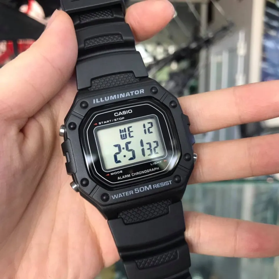 Casio w218h online black