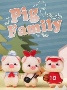 Bộ kit len chọc Gia Đình Heo Dễ Thương làm quà DIY móc khoá từ handmade có hướng dẫn - Needle felting Pig Familyđồ