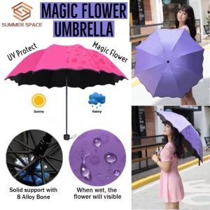 ☂️☔️Payung Magik Timbul Bayangan Bunga Kalis Angin Mudah Bawa Perlindungan UV | Portable UV Protection Windproof Magic Flower Shadow Umbrella☔️☂️