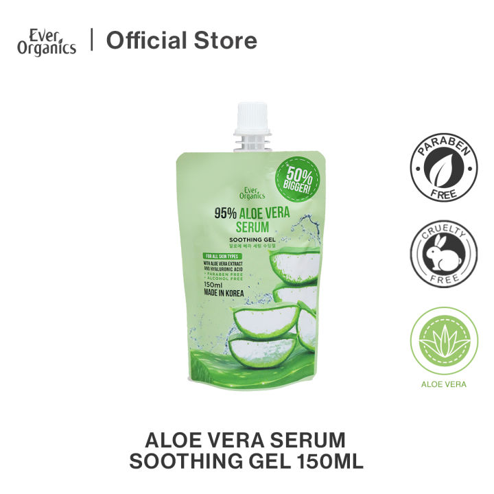 Ever Organics Serum Soothing Gel 150ml 95 Aloe Vera Moisturizer Lazada Ph 9942