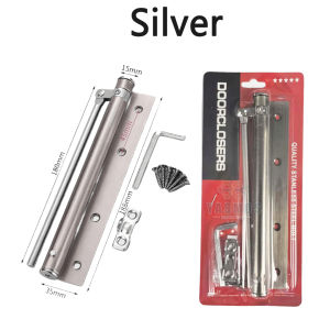 Aluminum Alloy Automatic Door Closer Spring Hinge Silent Buffer Self Closing Hinge for Home Office
