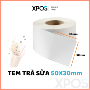 Tem mã vạch 50x30mm - Tem nhiệt in tem trà sữa tem nhãn in mã vạch in tem phụ
