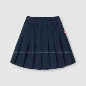 Chân Váy Kaki Bé Gái Riomio Vải Kaki 2 Da Co Giãn Dập Ly Máy Có Quần Chip Lụa Mềm Xanh Than Be Hồng Size 8/9–12/13 (30–50kg) RCV1095