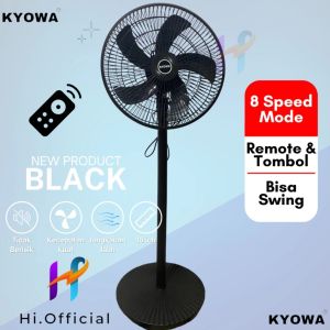 Kipas Angin Standing Kyowa KW-1608A / Kipas Berdiri 2in1 / 5 Baling Baling / Kipas Remote / Desain Modern