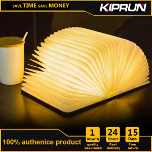 [Ready stock] KIPRUN Wooden Folding Book Light5 Color USB Rechargeable Portable Book Shaped LED Light Warm Table Lamp For Decor Magnetic Design Perfect Gift For Birthdays Lovers EventsChristmas