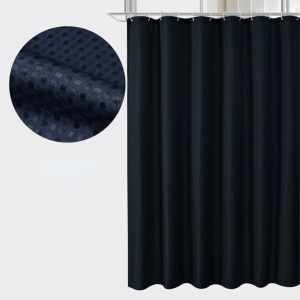 NOER Solid Color Shower Curtain Waffle Weave Mildew-Proof Partition Curtain Thickened Shading Curtain Bathroom Supply
