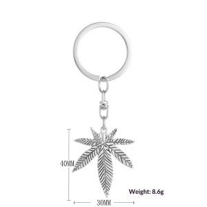 JOYNCLEON Hiện đại bạc Lá Cọ Keychain thanh lịch Móc treo chìa khóa xe cho thời trang nam và nữ Phụ Kiện Quà Tặng