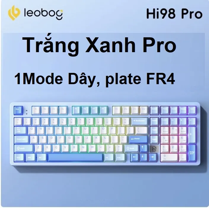 Bàn phím cơ nhôm full size LEOBOG Hi98 Pro, Mạch Xuôi, RGB, Plate FR4, hotswap 5 pin, 98% | BigBuy360 - bigbuy360.vn Bàn phím cơ nhôm full size LEOBOG Hi98 Pro, Mạch Xuôi, RGB, Plate FR4, hotswap 5 pin, 98% | BigBuy360 - bigbuy360.vn