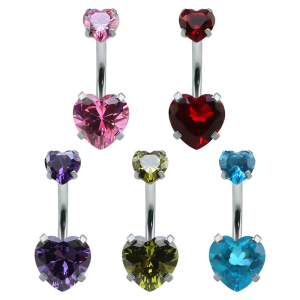 Handmade Heart Belly Ring Navel Piercing Stainless Steel Women Body Accessories for Beach Vacations