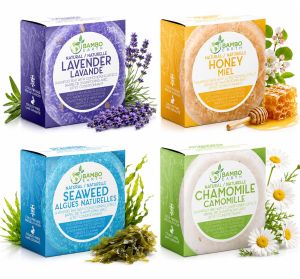 Solid Shampoo Bar And Conditioner Effect Hair Soap – 4 Pack 100% Organic Shampoo Bars For Hair With All Natural Plant Based Essential Oils And Eco Friendly Zero Waste degradable Packaging