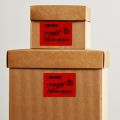 Red Printable Address Labels 3-1/3" × 4" Self-Adhesive Vinyl Shipping Blank Stickers Removable Mailing Decals for Inkjet Printer 120 Labels. 