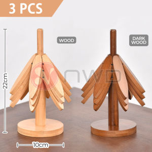 《 𝐀𝐔𝐓𝐎 𝐋𝐈𝐏𝐀𝐓 》 3/4/5pcs Tree-Shaped Wooden Trivets Placemat Coaster Mat Pad Penebat Haba 隔热垫 NWD