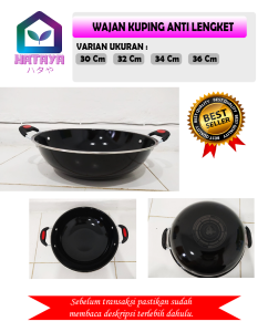 HATAYASHOP - KUALI HITAM KUPING 30 32 34 36 / KUALI HITAM ANTI LENGKET/KUALI HITAM KULIT JERUK/ KUALI HITAM MURAH/KUALI HITAM KUPING/ WAJAN HITAM KUPING/WAJAN HITAM ANTI LENGKET/WAJAN HITAM KUPIT JERUK / KUALI NASI GORENG/KUALI MURAH / KUALI GROSIR