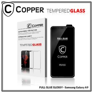 Samsung A9 2018 - COPPER Tempered Glass Full Glue PREMIUM GLOSSY | Anti Gores Layar