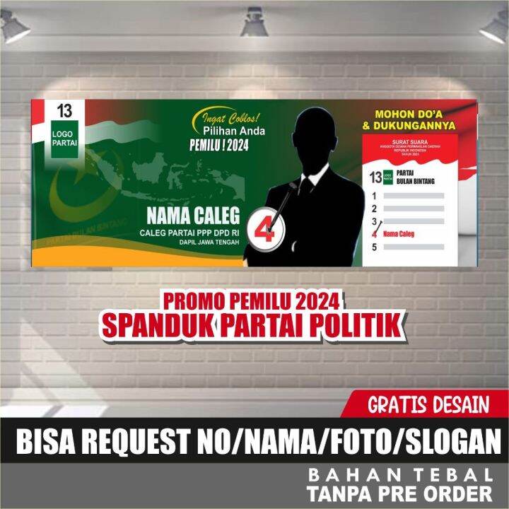 Cetak Mmt Spanduk Partai Politik Pbb Pemilu 2024 Benner Caleg Partai