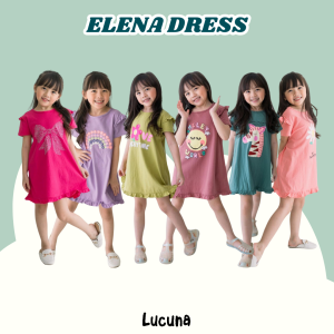 Dress Anak Elena Lucuna Mix Warna Size 1-5 Tahun