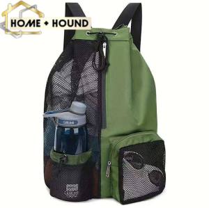 HOME+HOUND Swimming Backpacks Drawstring Beach Storage Bag with Wet Pockets Men Women
