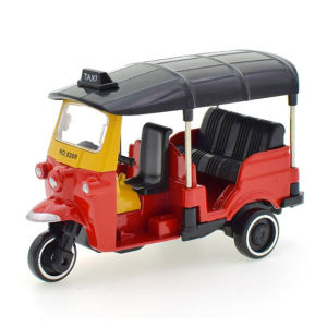 Alloy Thailand Tricycle Model Three Wheeled Motorcycle Toys 1:43 Scale Metal Alloy Classic Tuk Tuk Taxi Bangkok India Tricycle Taxi Car Model Toy Diecast Vehicles Display Souvenirs Gifts