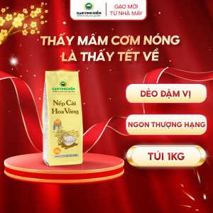 Nếp Cái Hoa Vàng Vinh Hiển 1KG - Siêu dẻo thơm ngon