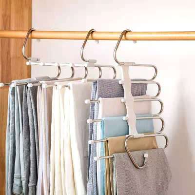 Móc Treo Quần Bằng Inox LIVING C, Giá 5 Móc, 9 Móc Treo Quần Áo Gấp Gọn Đa Năng, Tiện Dụng