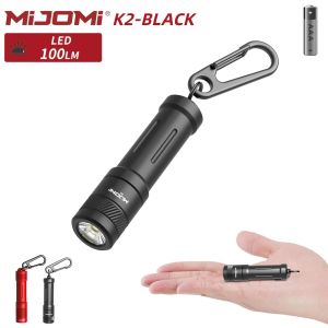 Mijomi K2 / K2R มินิโซ่กุญแจไฟฉาย 100/480Lumens ใช้ Samsung LED กับ AAA / 10440 IPX7 กันน้ำน้ำหนักเบาพกพา LED ไฟฉาย Key Light ดีสำหรับ EDC เดินป่าแคมป์ของขวัญคริสต์มาส