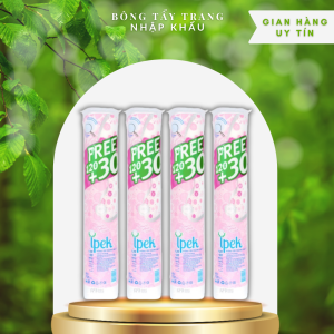 Combo 4 bông tẩy trang ipek Thổ Nhĩ Kỳ Chính Hãng 150 miếng (120+30)