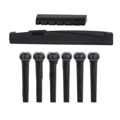 KAWES MF 6 String Plastik Akustik Guitar Bridge Nut/Saddle + Slotted Bridge Pin Dengan Dots ABS Plastik Gitar Bagian
