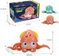 Amphibious Water Pull Wind Up Toys, Windup Swimming Octopus Pull String Crawling Octopus, Octopus Bath Toy For Kids. 