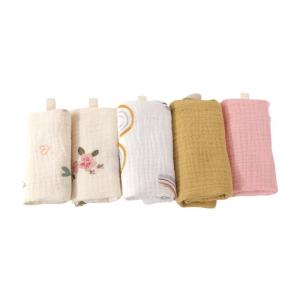 5 cái/bộ cotton trớ cho bé vải mềm mại và thoáng khí trẻ sơ sinh khăn lau cho thời gian tắm nhẹ nhàng chăm sóc da 23x23cm