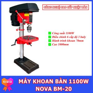 Máy Khoan Bàn Nội Địa Trung Quốc NOVA BM-20 - Cao 1000cm - Công Suất 1100W - Đầu Kẹp 20mm