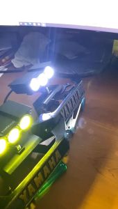 Paket lampu OWL 3 mata RX KING LED + dudukan plat nomor breket besi set kumisan rx king gold