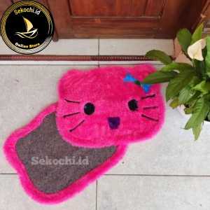 Karpet keset rumah bahan bulu halus bentuk kepala karakter lucu termurah / grosir kesed keset