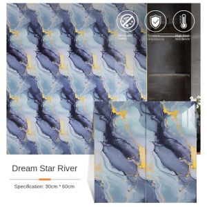 ALLLUCK 30x60cm Wall Stickers PVC Self Adhesive Floor Tile Sticker  Waterproof Marble Tiles Bathroom Living Room