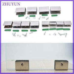 ZHUYUN 4pcs 6-12mm Stainless Steel Square Clamp Holder Clip for Glass Shelf Handrail