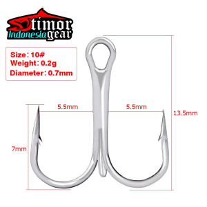 Treble Hook Murah Kuat Eceran Warna Silver biji Nomor 2 4 6 8 10 12 Untuk Umpan Pancing Soft Lure