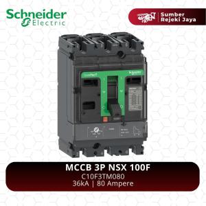 Schneider MCCB NFB Breaker NSX100F 3P 80A 36kA | TM80D C10F3TM080