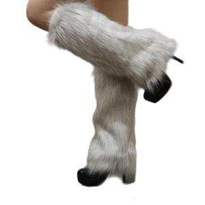 Fuzzy Faux lông thú làm ấm chân lông thú gót bốt cổ cao còng bìa có đàn hồi một cặp carnivals vỏ bọc vỏ chắn bụi Y2K JK