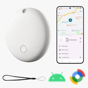 Bluetooth Tracker for Android    Luggage Tracker    Key Finder    Item Locator Compatible with Find Hub App Tracking Tag for Keys Suitcase Bag Wallet White-1 Pack