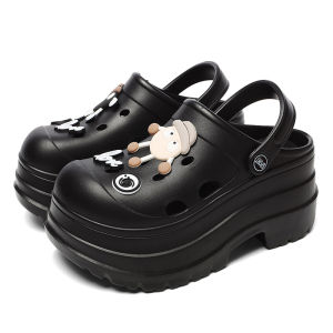 Free Shipping 9CM Thick-Soled Clogs For Women Summer Garden Shoes Outdoor Wear Non-Slip Height-Increasing EVA Beach Sandals For Women