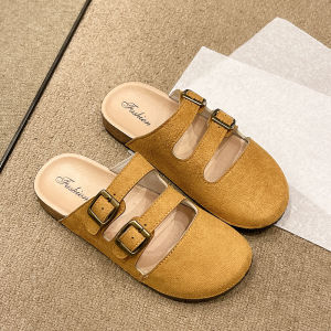 [Free Shipping] New Thick-Soled WomenS Spring Retro Slip-On Closed-Toe Mules With Internal Height Increase