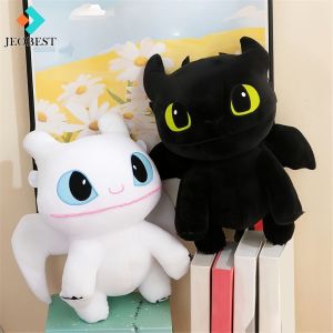 JEOBEST 30/15CM Toothless Dragon Plush Toy Black White Anime Pendant Stuffed Doll Soft Fluffy Pillow Home Ornament Plush Toy Best Kids Gift Muqinyucl