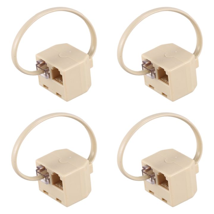 RJ11 6P4C 3 Way Telephone Line Splitter Adapter Connector Modular White