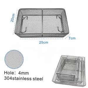 QSWTITAN stainless steel Sterilization Baskets porous without Lid cover high temperature autoclave tray tool Sterilizing basket
