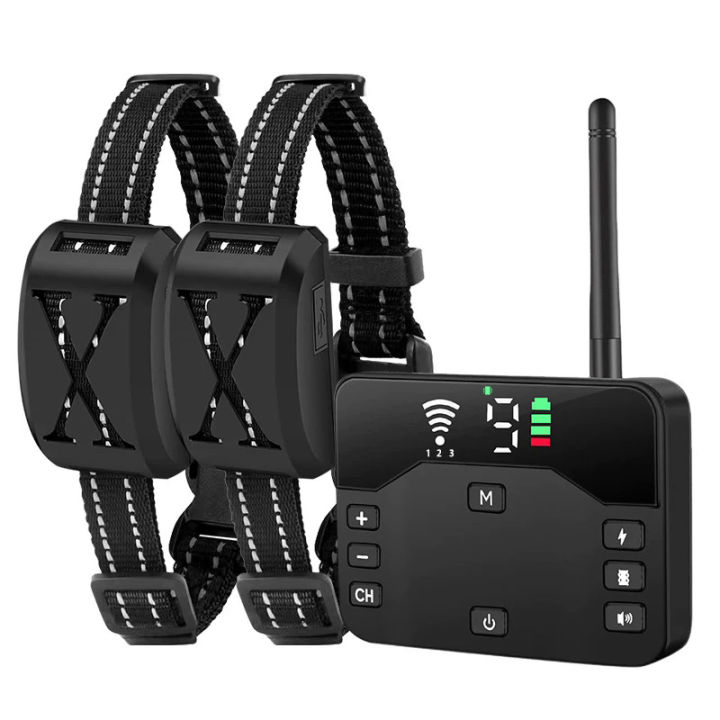 2024Dog Wireless Fence Training Collar 2 Function in 1 Outdoor